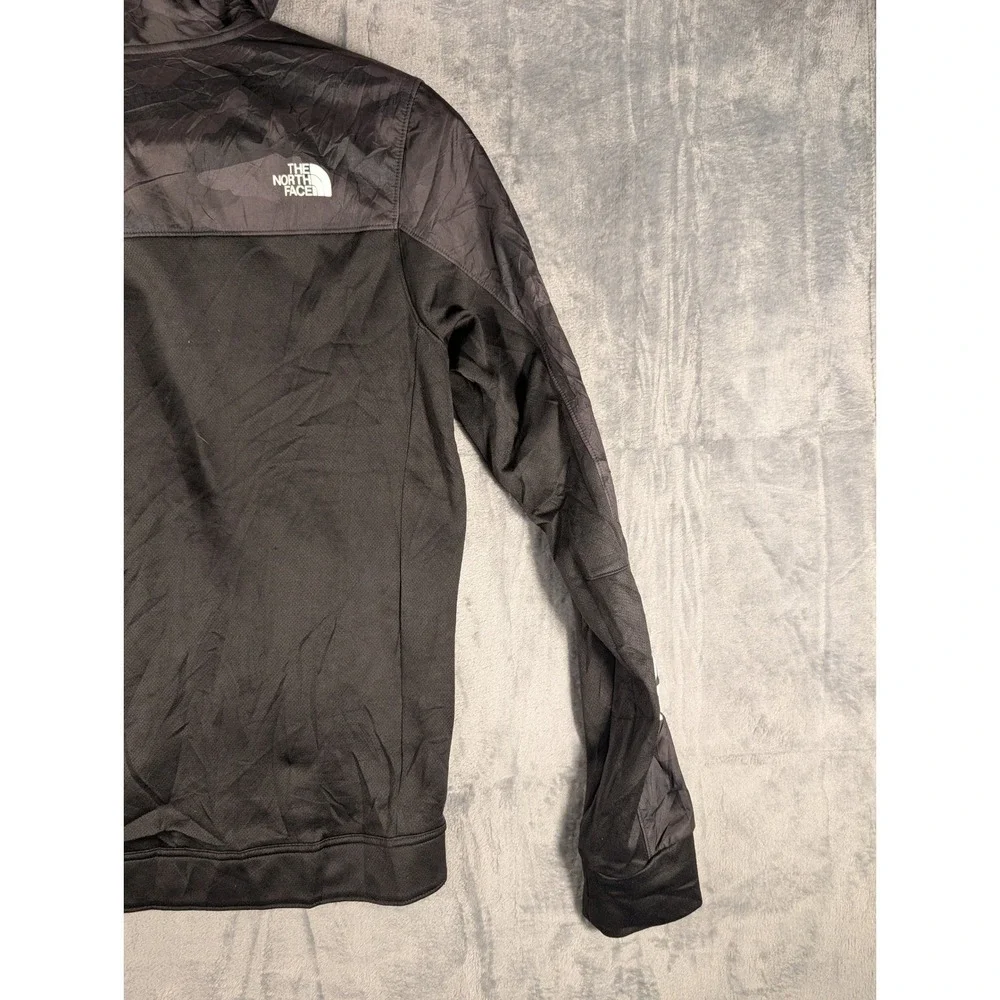 The North Face Men's Small Black‎ Camo Full Zip Hooded Fleece Jacket